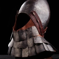 KNIGHT BASCINET HELMET OF XIV CENTURY WITH SCALE AVENTAIL IN STOCK  image-1