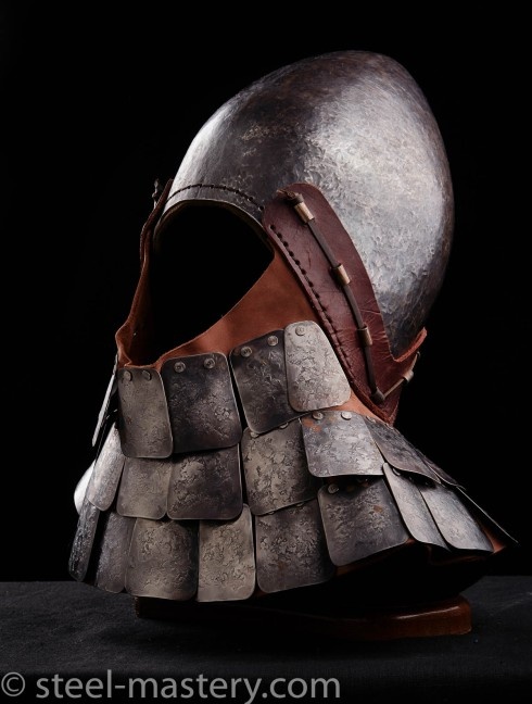 KNIGHT BASCINET HELMET OF XIV CENTURY WITH SCALE AVENTAIL IN STOCK  Versandfertig