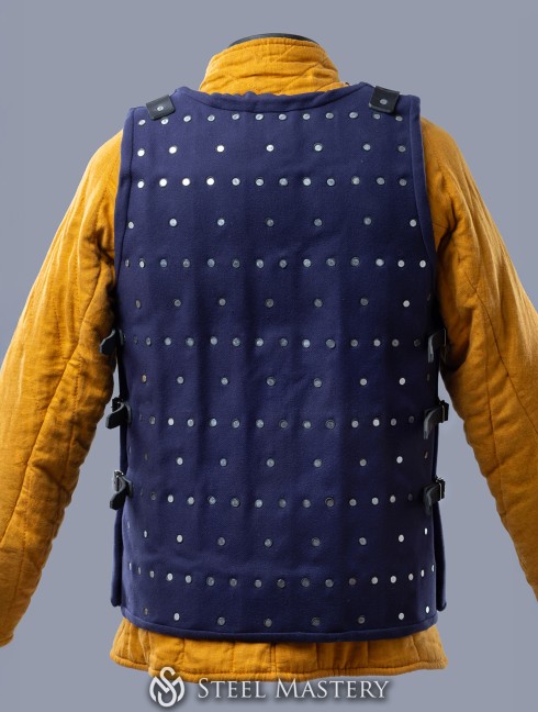 DARK BLUE BRIGANDINE WITH FASTENINGS ON THE SIDES, 2XL IN STOCK