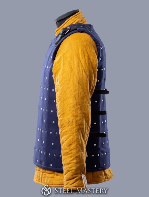 DARK BLUE BRIGANDINE WITH FASTENINGS ON THE SIDES, 2XL IN STOCK