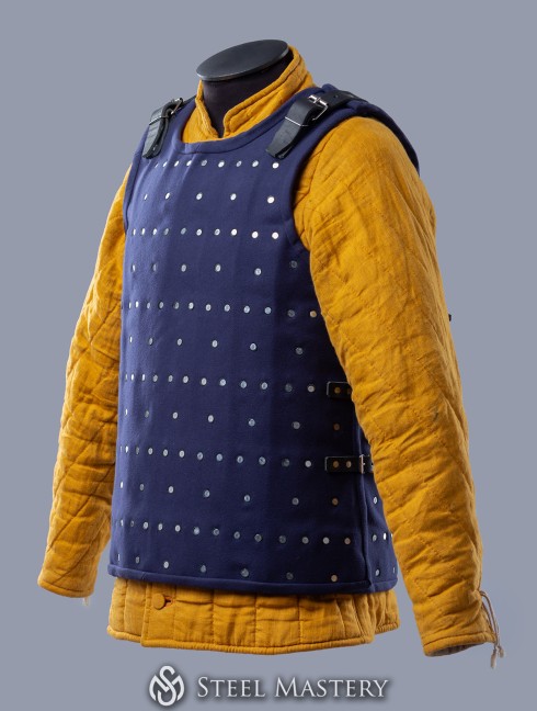 DARK BLUE BRIGANDINE WITH FASTENINGS ON THE SIDES, 2XL IN STOCK