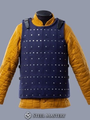 DARK BLUE BRIGANDINE WITH FASTENINGS ON THE SIDES, 2XL IN STOCK