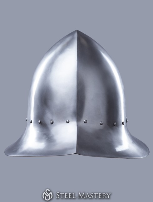 Early cabasset (chapel), cold-rolled steel 2 mm in stock