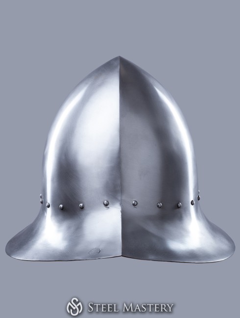 Early cabasset (chapel), cold-rolled steel 2 mm in stock