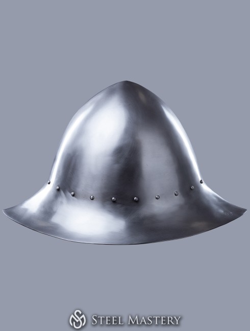 Early cabasset (chapel), cold-rolled steel 2 mm in stock