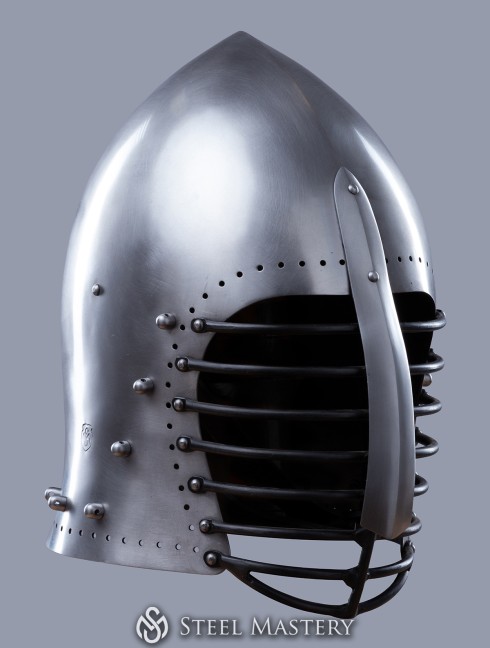 Helmet bascinet, cold-rolled steel 2 mm (12 ga) in stock