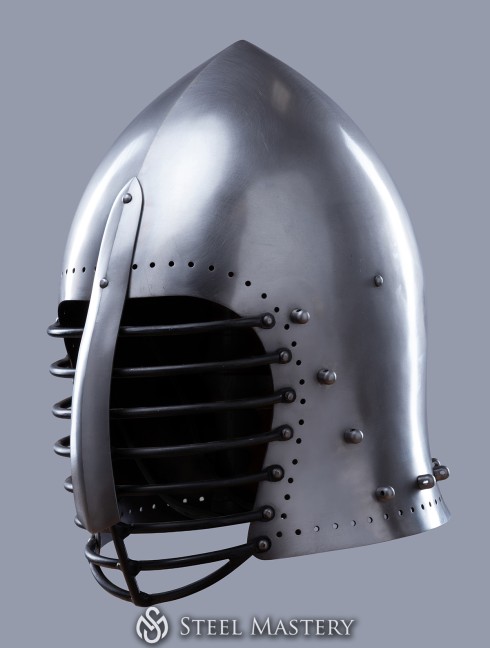 Helmet bascinet, cold-rolled steel 2 mm (12 ga) in stock