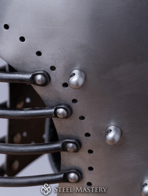 Helmet bascinet, cold-rolled steel 2 mm (12 ga) in stock