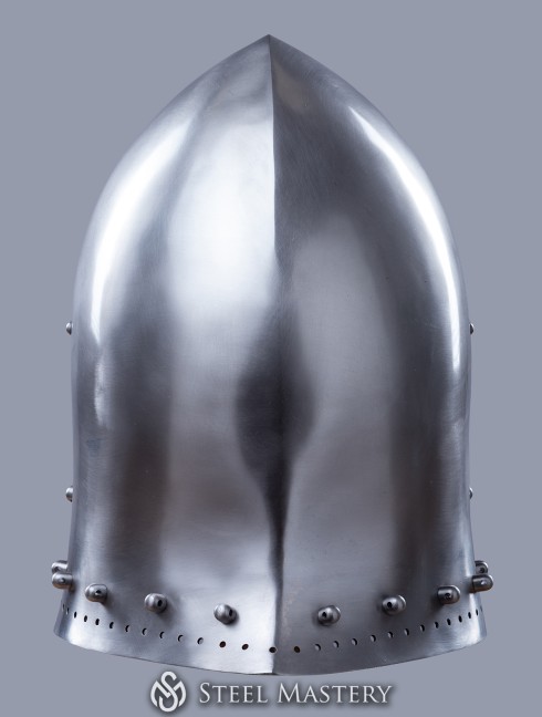Helmet bascinet, cold-rolled steel 2 mm (12 ga) in stock