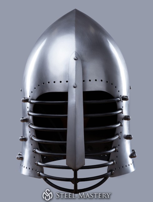Helmet bascinet, cold-rolled steel 2 mm (12 ga) in stock