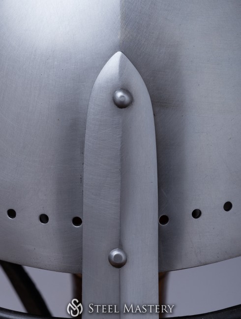 Helmet bascinet, cold-rolled steel 2 mm (12 ga) in stock