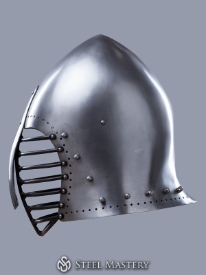Helmet bascinet, cold-rolled steel 2 mm (12 ga) in stock
