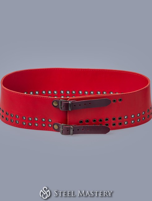  Leather belt with metal eyelets Belts
