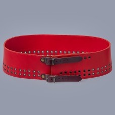  Leather belt with metal eyelets image-1