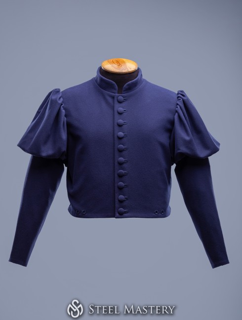 Dark Blue Burgundian doublet of the 15th century - in stock 
