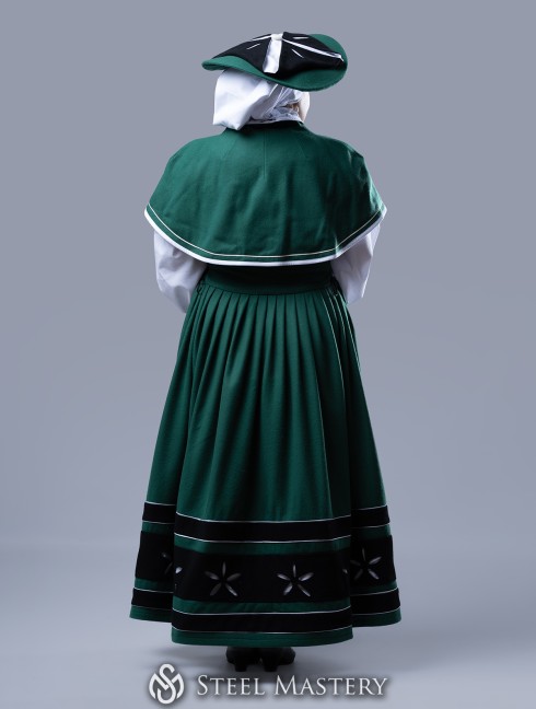 Green Women's Landsknecht costume,  Kampfrau dress - in stock