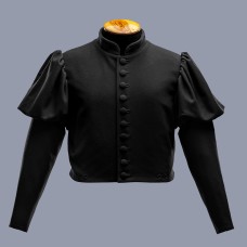 Black Burgundian doublet of the 15th century - in stock image-1