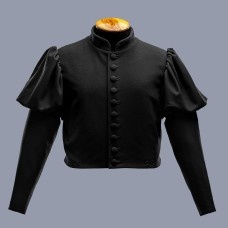 Black Burgundian doublet of the 15th century - in stock image-1