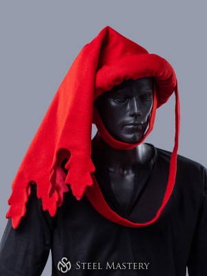 Red woolen chaperon XV century in stock