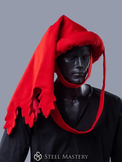 Red woolen chaperon XV century in stock