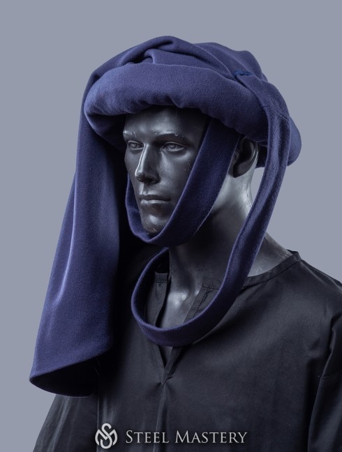 Dark blue woolen chaperon XV century in stock