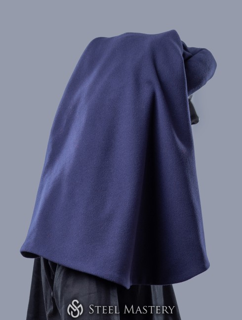 Dark blue woolen chaperon XV century in stock