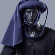 Dark blue woolen chaperon XV century in stock image-1