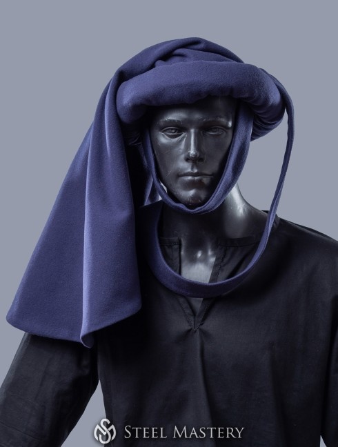 Dark blue woolen chaperon XV century in stock