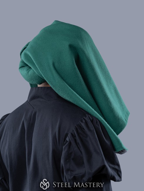 Green woolen chaperon XV century in stock