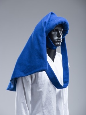 Royal blue woolen chaperon XV century in stock