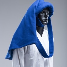 Royal blue woolen chaperon XV century in stock image-1