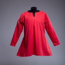 Red medieval European shirt - in stock image-1