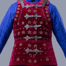 Wine red Caesar large-plated brigandine in stock image-1