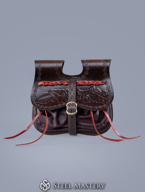 Florale Leder-Nierentasche Beutel