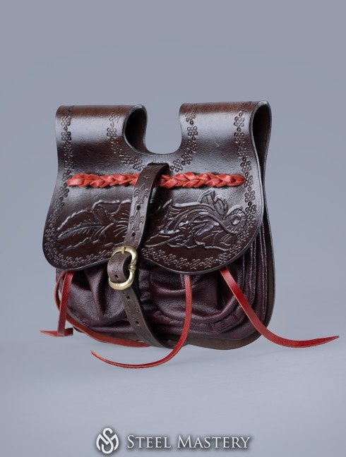 Riñonera de cuero con motivos florales Bolsos