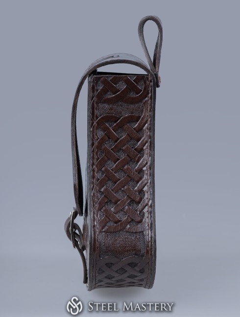 Embossed Celtic Leather Belt Pouch Bags