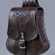 Borsa da cintura in pelle celtica impressa image-1