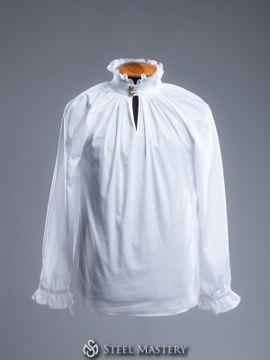 Chemise médiévale homme avec volants XVIe–XVIIe siècle – En stock
