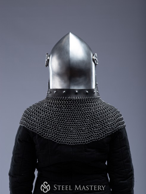 Bascinet with side hinged bar visor