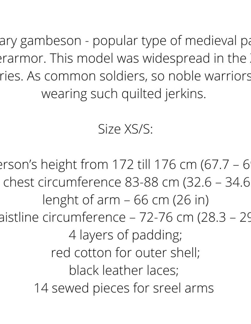 Red gambeson with 4 layers  photo made by Steel-mastery.com