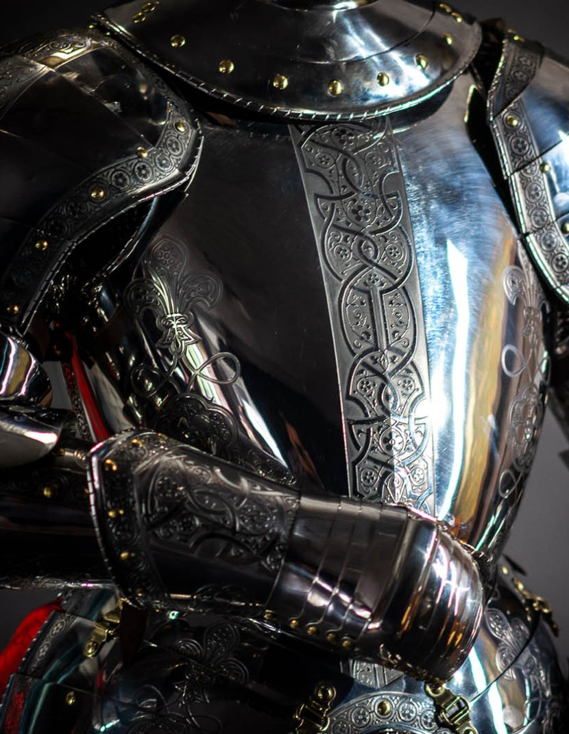 Knightly arms plate, part of full plate armor (garniture) of George Clifford, end of the XVI century photo made by Steel-mastery.com