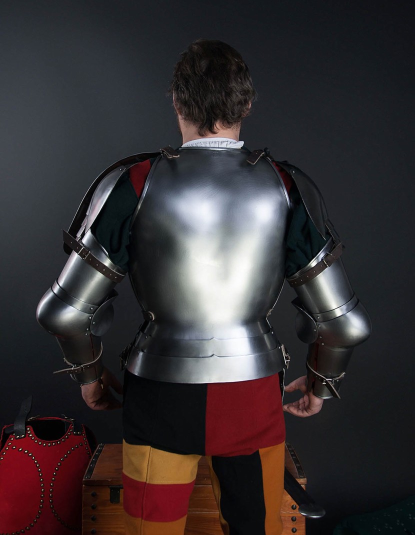 Full arm protection with pauldron, a part of the jousting knight armor, XVI century photo made by Steel-mastery.com