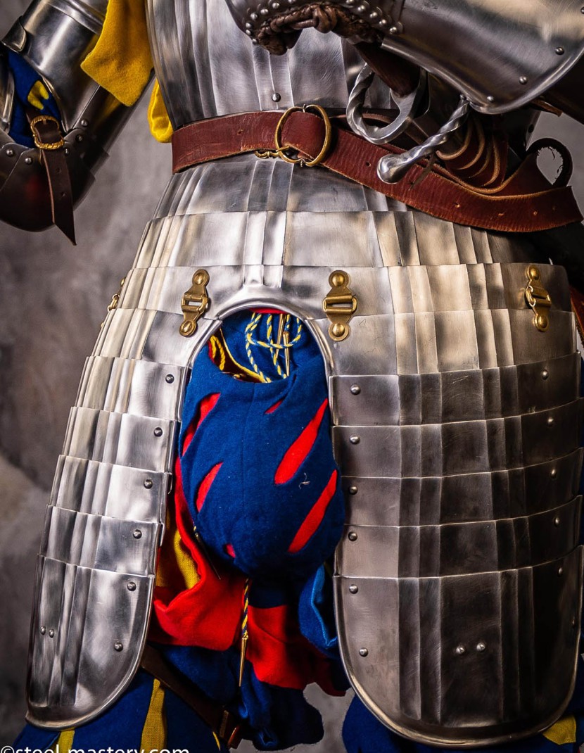 LANDSKNECHT CORRUGATED BREASTPLATE WITH TASSETS, XVI CENTURY photo made by Steel-mastery.com