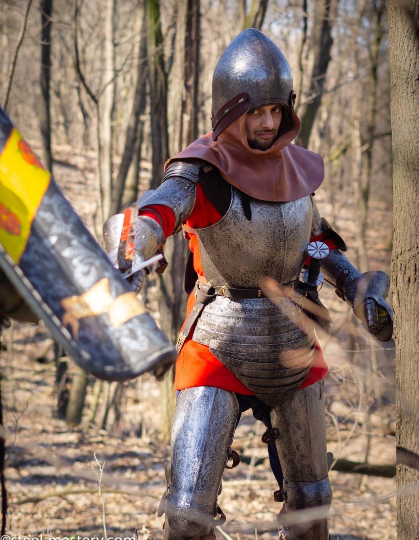 KNIGHT STRAPPED-ON BREASTPLATE OF XIV CENTURY photo made by Steel-mastery.com