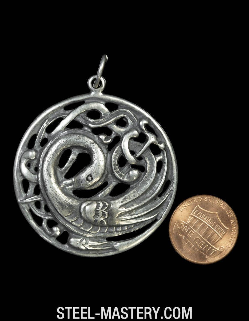 Stork newborn necklace photo made by Steel-mastery.com