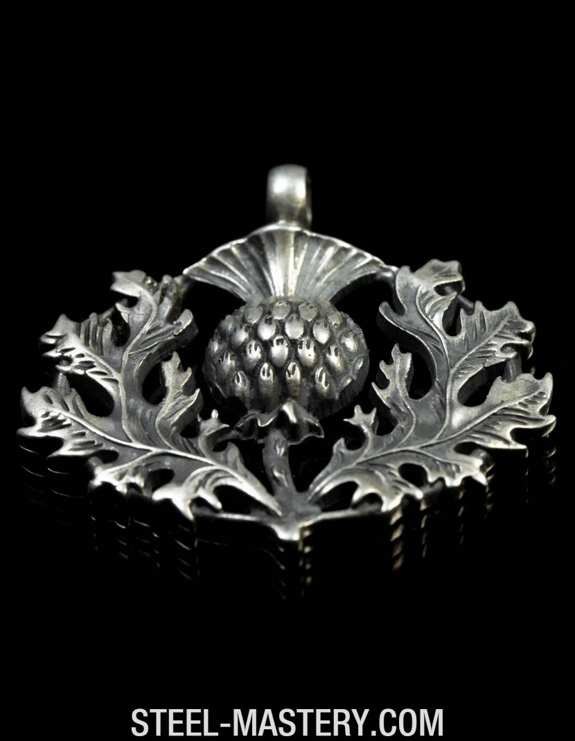 Scottish thistle necklace photo made by Steel-mastery.com