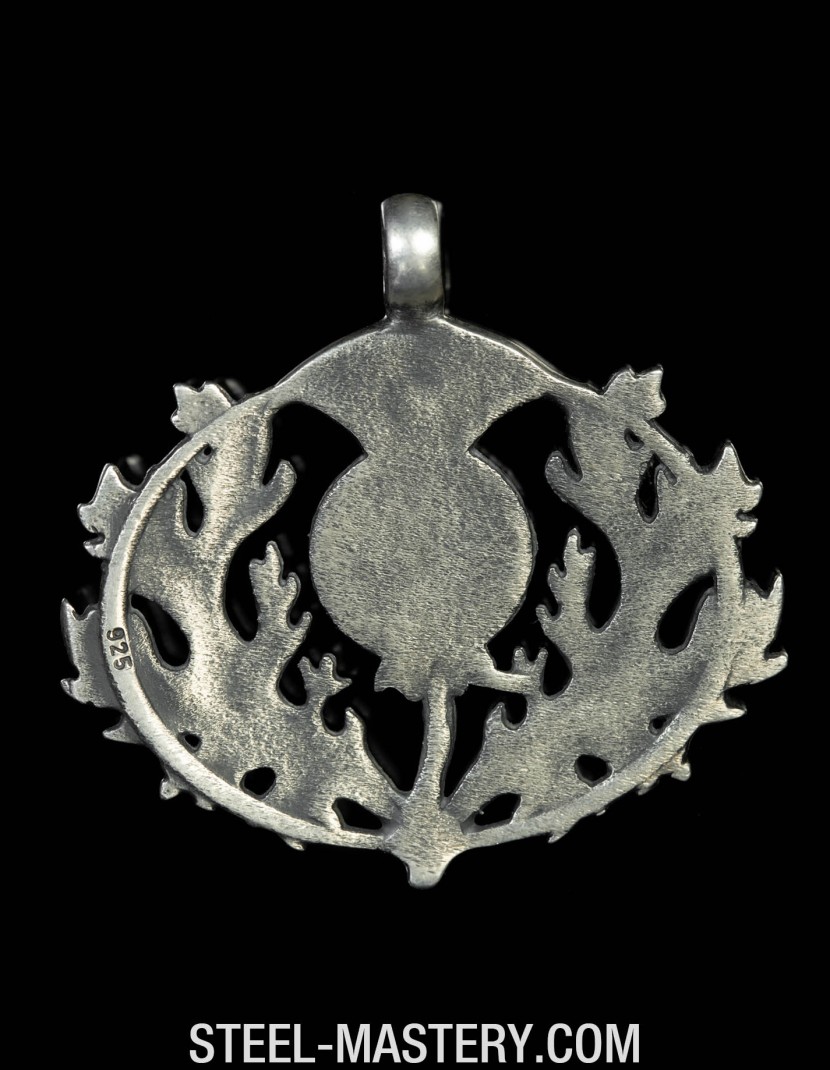 Scottish thistle necklace photo made by Steel-mastery.com