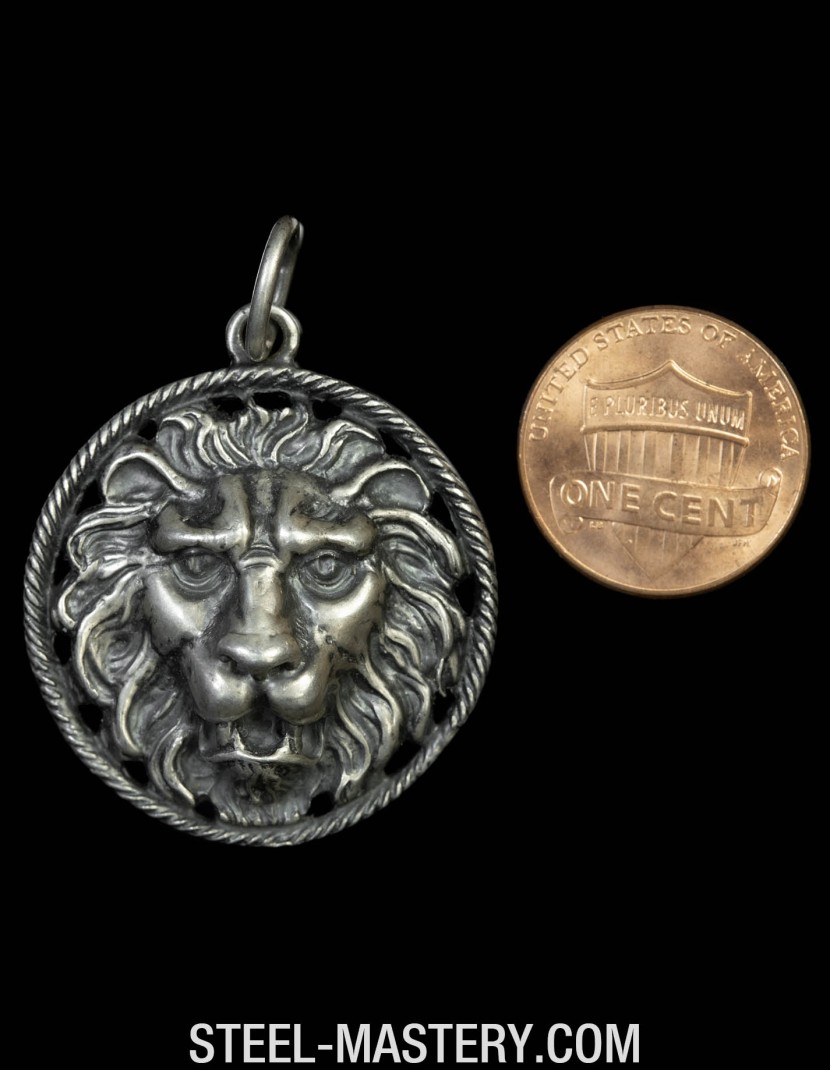 African wild lion medallion photo made by Steel-mastery.com
