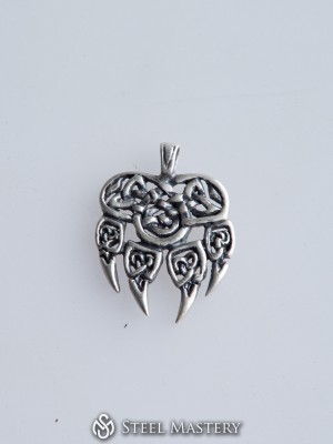 Bear paw pendant . Veles pendant . Bear paw claw 