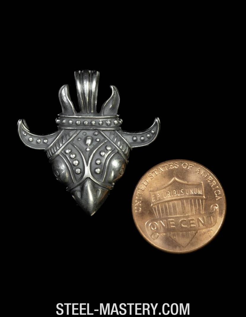 Celtic Raven Head Pagan Pendant photo made by Steel-mastery.com